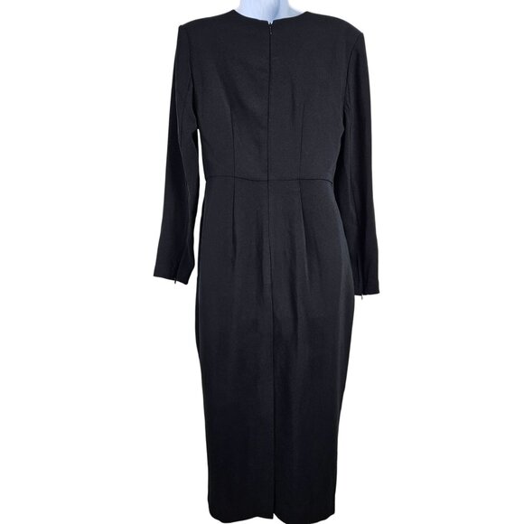 Sergio Hudson Womens Long Midi Black Dress Size Small Funeral Church Party - Picture 5 of 11